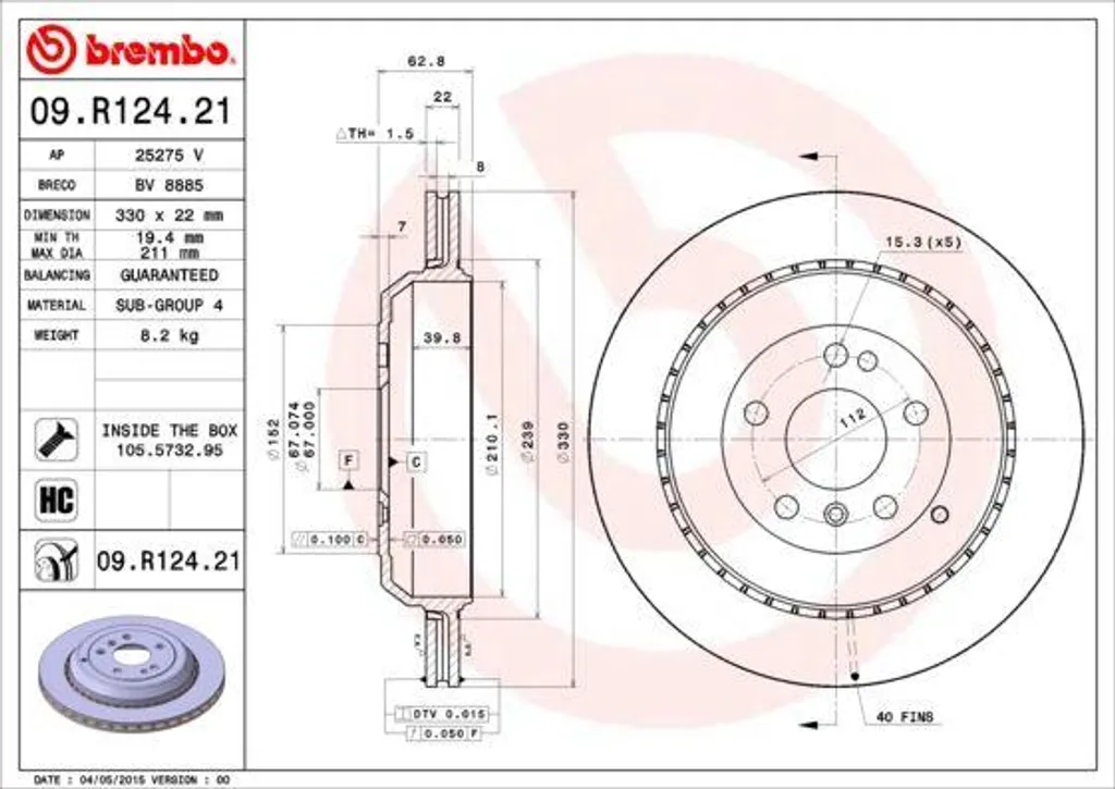 Disque de frein Brembo idéal pour le remorquage en Classe M et GL