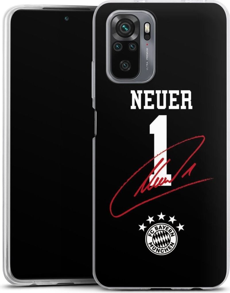 DeinDesign Slim Hülle für Xiaomi Redmi Note 10 4G Silikon Case Ultra Dünn Handyhülle FC Bayern München FCB Manuel Neuer