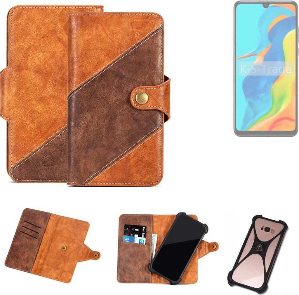 K-S-Trade Handyhülle Schutzhülle Bookstyle Case Wallet-Case kompatibel mit Huawei P30 lite New Edition Cover Klapphülle Kantenschutz Smartphone