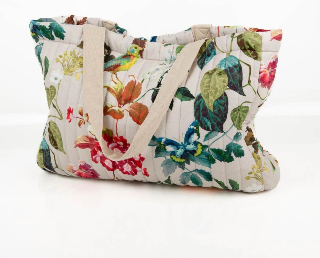 Tasche aus gestepptem Samt mit Blumen 44×35×10 cm – Produktbild 
