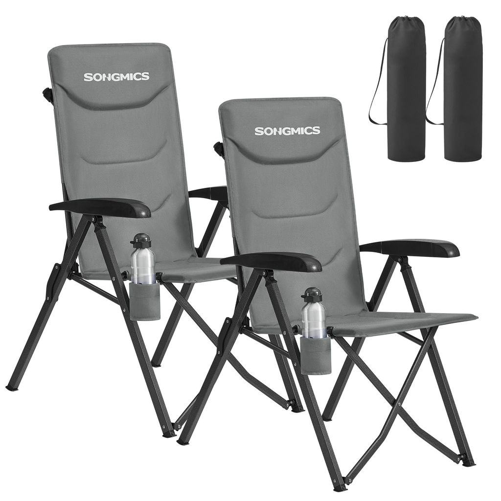 SONGMICS Campingstuhl faltbar, 2er Set, 95°-150° Produktbild 
