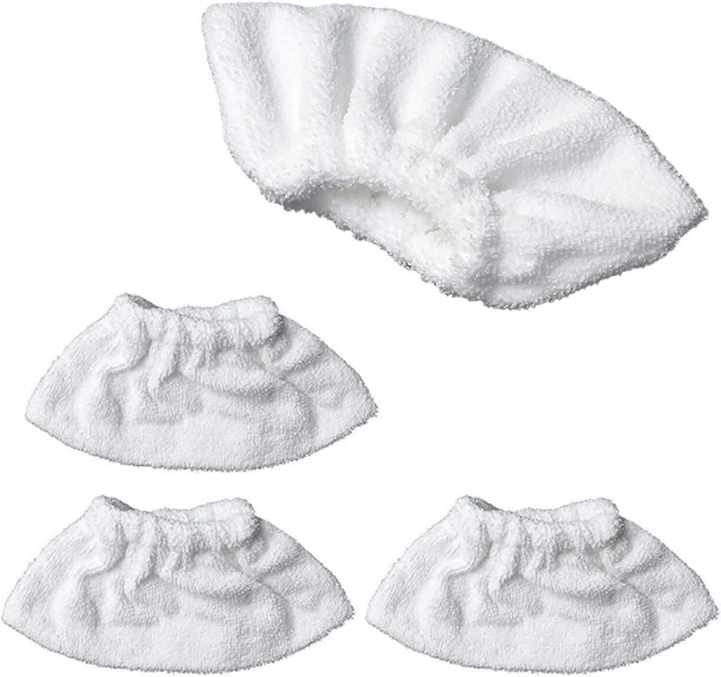 4 Stück Mikrofaser Überzugsset Dampfreinigerzubehör für die Handdüse,Baumwolle Frottier-Abdeckung Pads Kompatibel die Meisten Dampfreiniger (W...