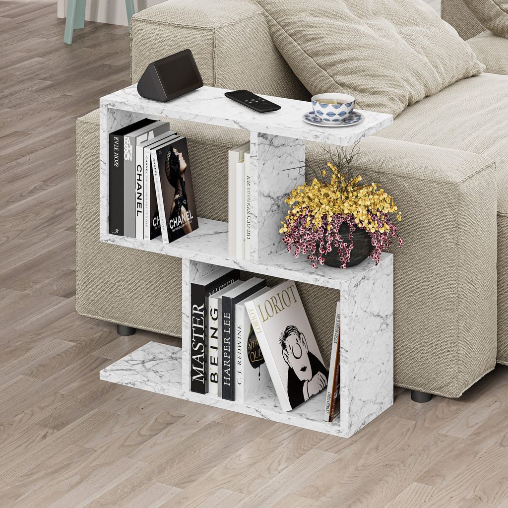 Skye Decor, Homemania - Carrara Marble, Couchtisch, Carrara-Marmor, 100 % MELAMINBESCHICHTETE SPANPLATTEN, 60 x 20 x 60 cm