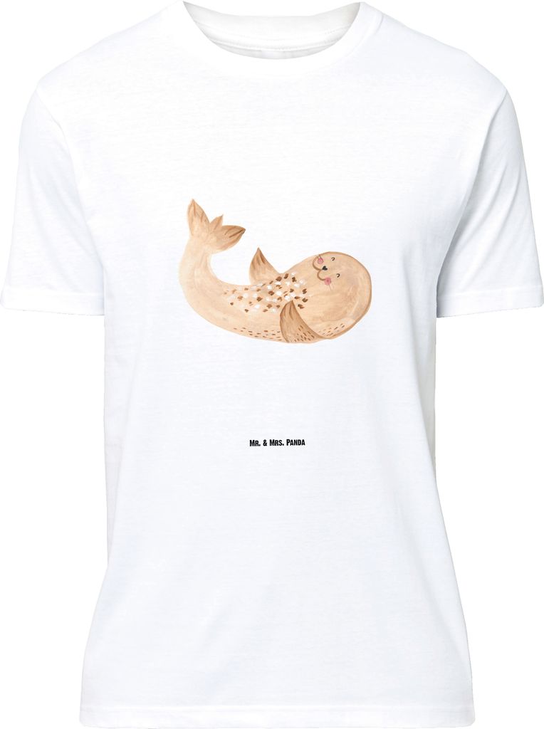 Mr. & Mrs. Panda Größe XL T-Shirt Robbe Liegen - Weiß - Geschenk, Ostsee, Strand, Tshirt, Shirt, Nordsee, Lustige Sprüche, mit Spruch, Freude, ...