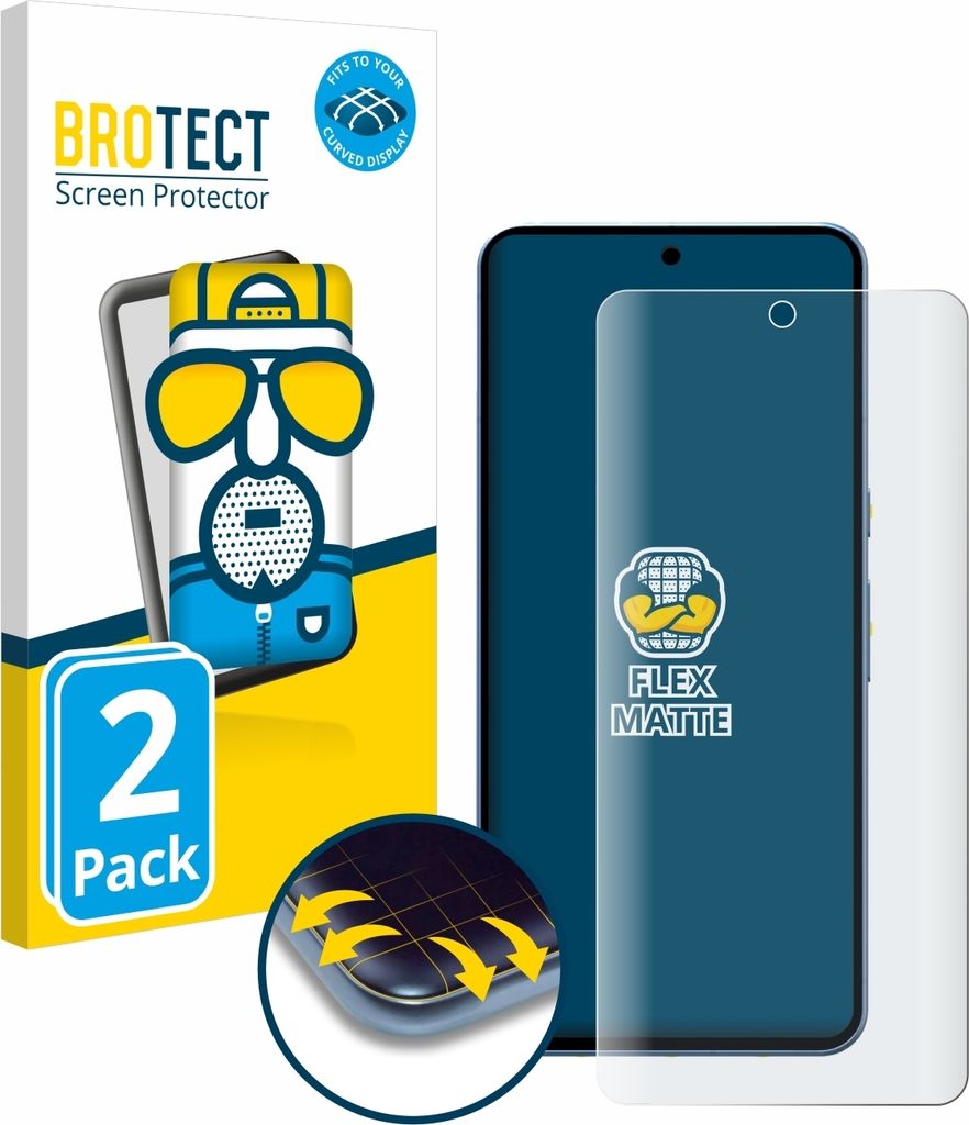 2x BROTECT Fullscreen Schutzfolie für Google Pixel 8 Pro Displayschutz Folie Fullcover Matt Entspiegelungsfolie