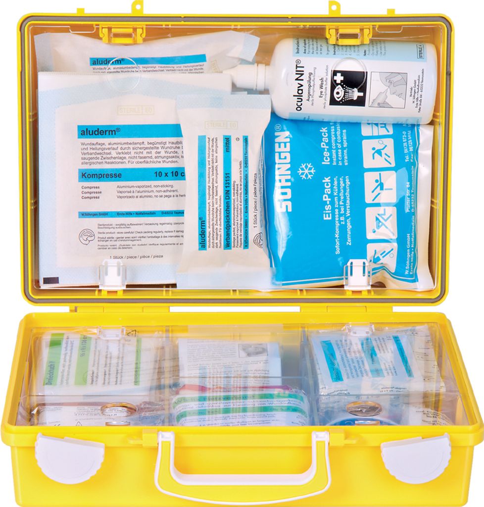SÖHNGEN Erste-Hilfe-Koffer extra + HANDWERK SN-CD gelb