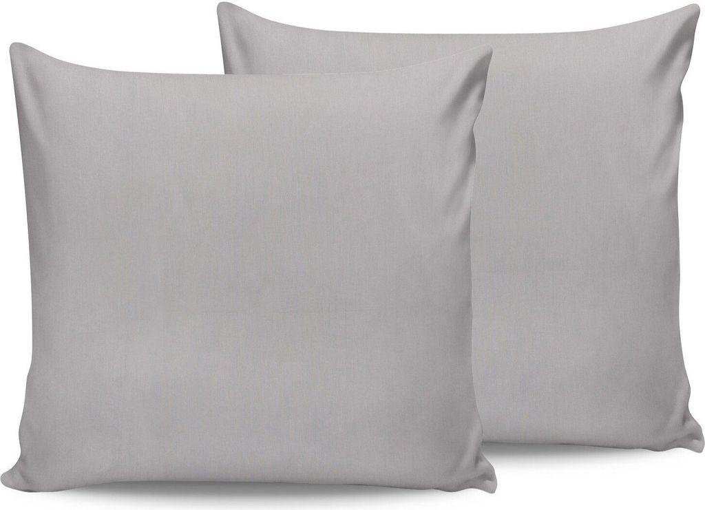 L'Essentiel Linge de Maison, Grey, Kissenbezug-Set (2 Stück) (EU) (IT), Grau, 100 % BAUMWOLLE RANFORCE, 50 x 80 cm
