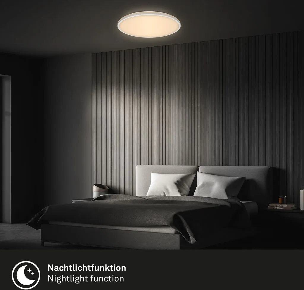 Plafonnier LED Briloner Pulup Ø49cm CCT avec Télécommande Chrome Mat - 3
