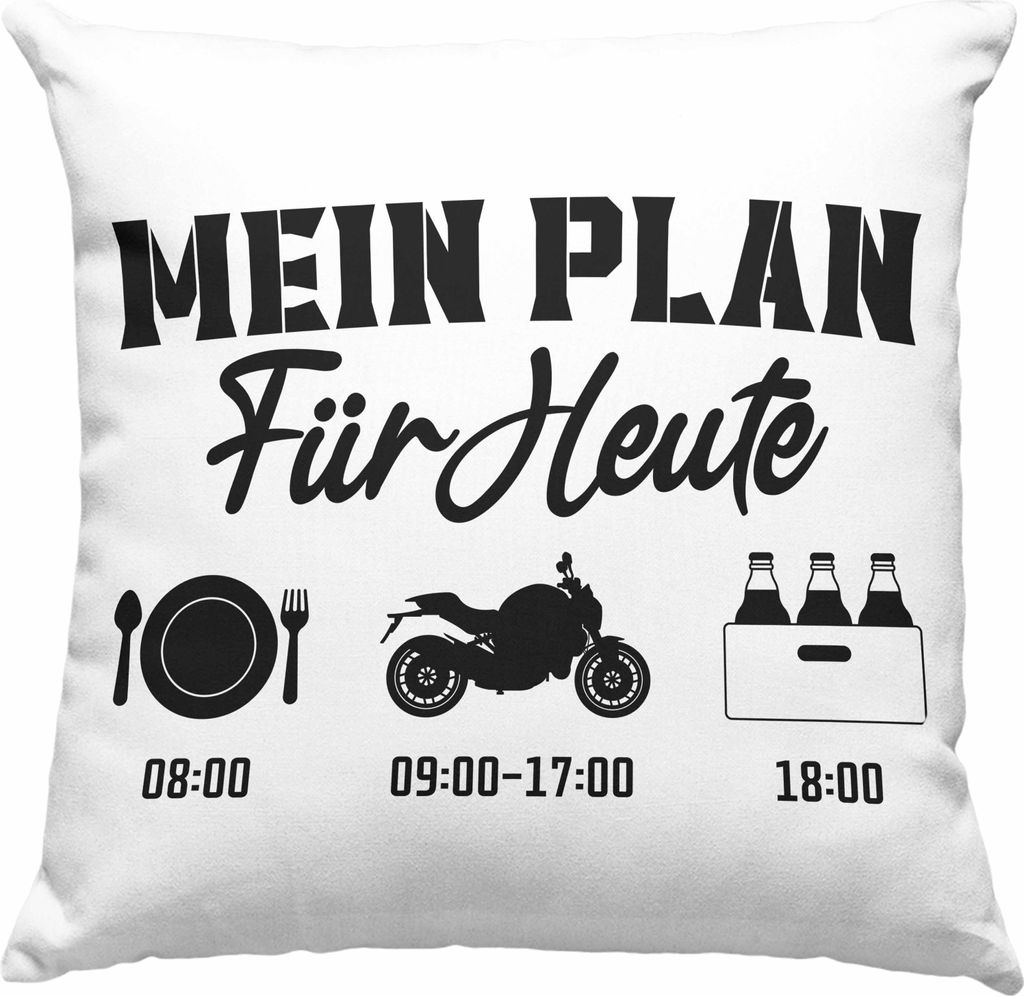 Trendation - Motorradfahrer Geschenk für Männer Motorrad Deko-Kissen mit Füllung 40x40 Sprüche Deko-Kissen mit Füllung 40x40 für Biker Herren...