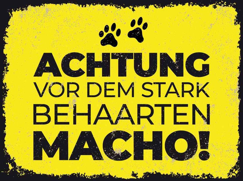 vianmo Holzschild 30x40 cm Achtung vor stark behaarten MACHO