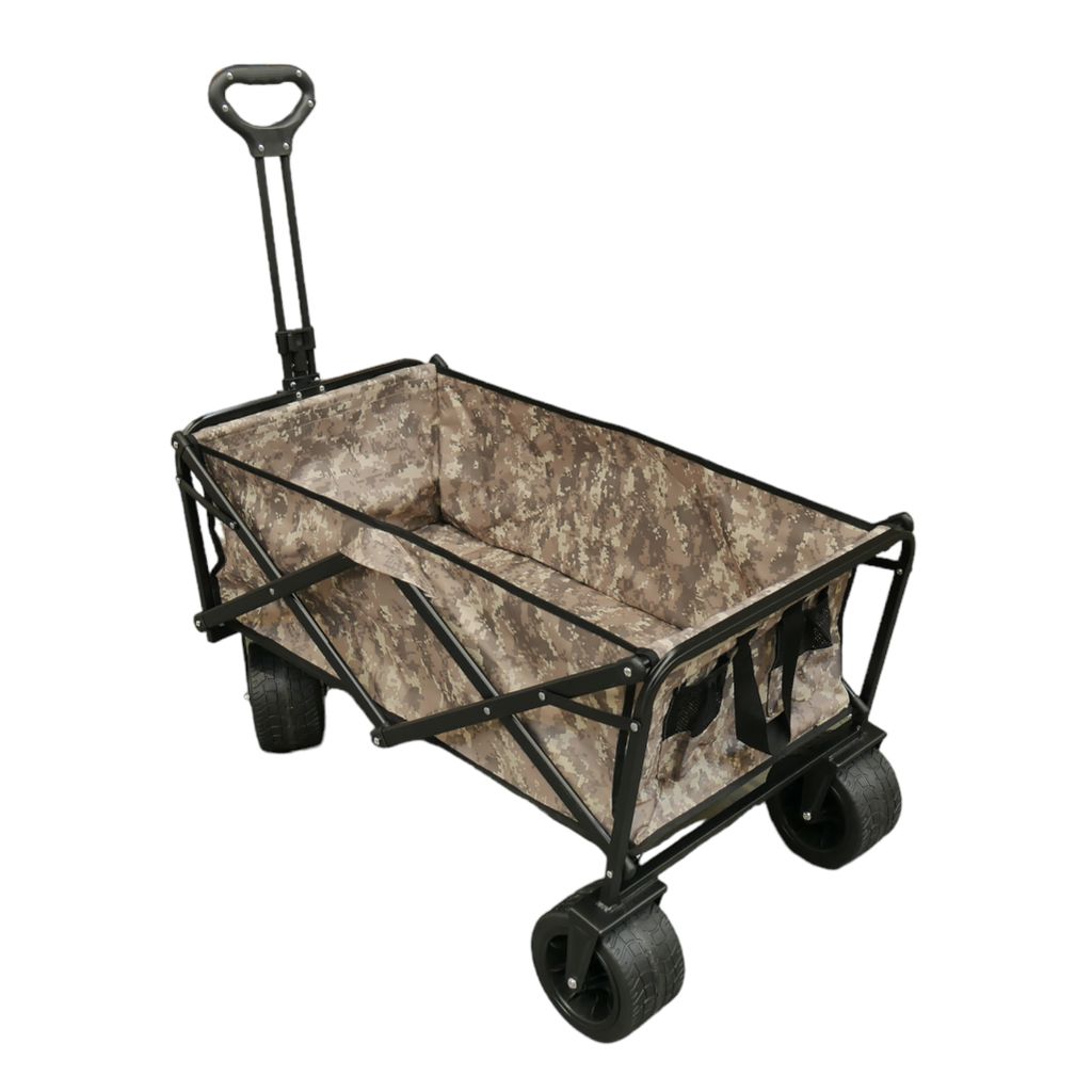 DOMINO Faltbarer Transportwagen Strandwagen | Outdoor Bollerwagen Faltbar Klappwagen Kinder Handwagen Klappbar | 50 kg Tragfähigkeit 90 Liter | Mo...
