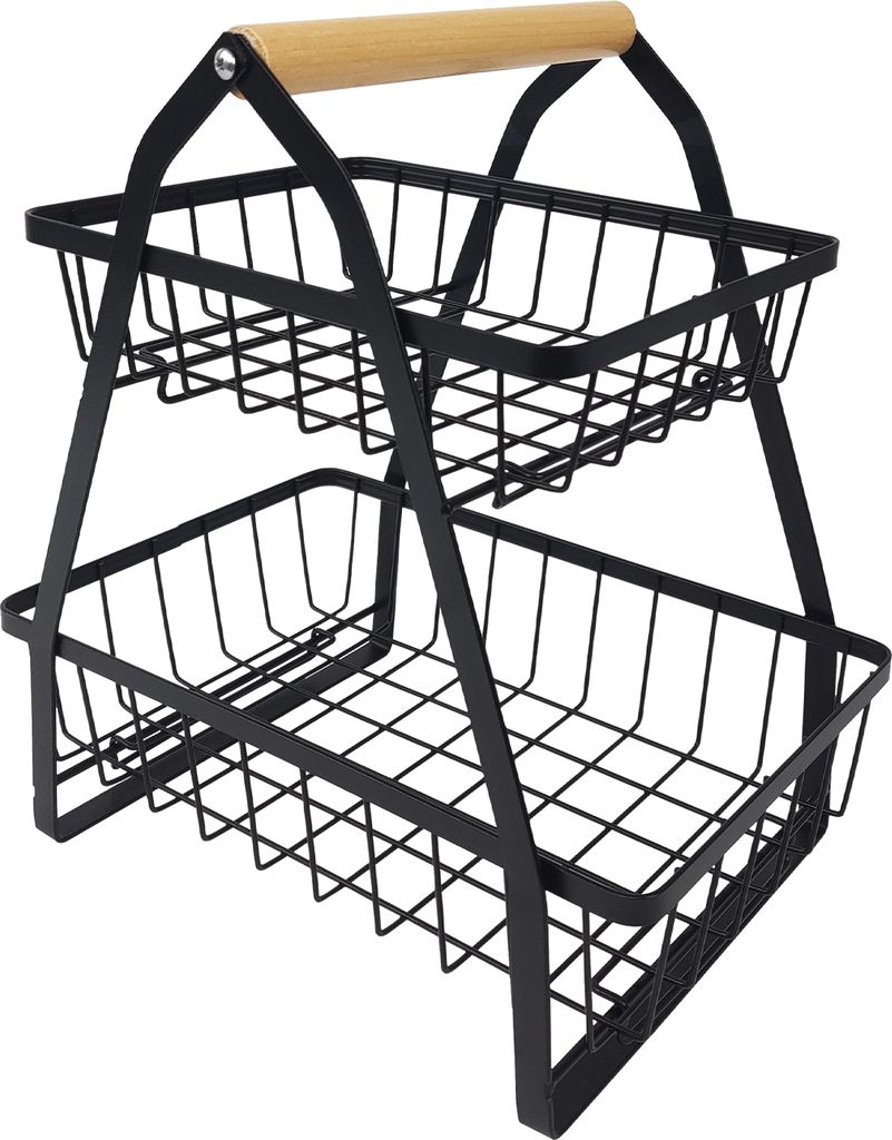 LARS360 2 Tier kovový koš na ovoce Košík na zeleninu Obrázek produktu 