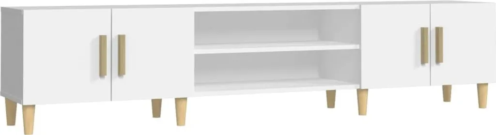 Mobile Porta TV SYFAX™ Bianco 180cm | Legno Massello Design Moderno