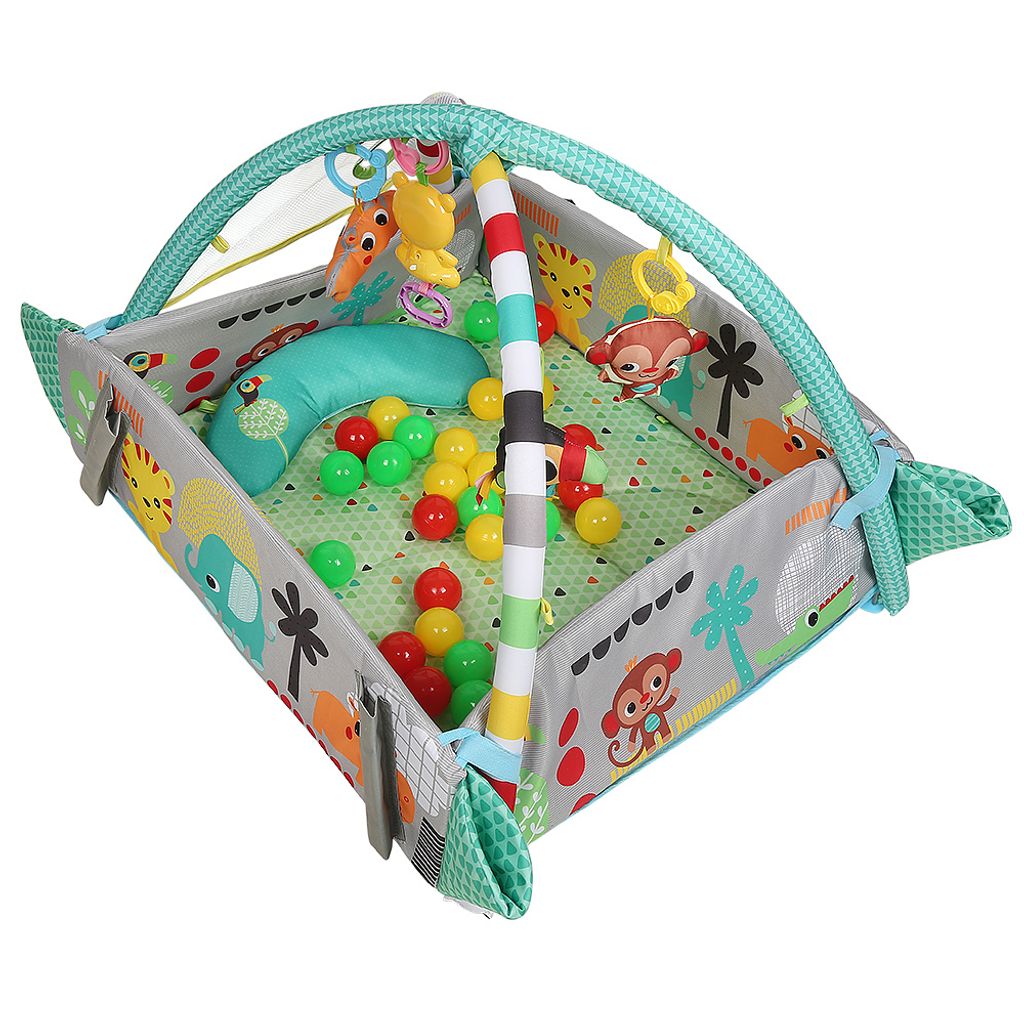 Krabbeldecke mit Spielbogen und 30 sensorischen Bällen Baby Produktbild 