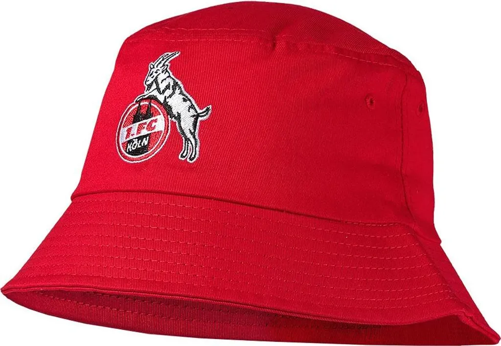 Bucket Hat FC Köln Fischerweg - Cappello Streetwear in Cotone Rosso
