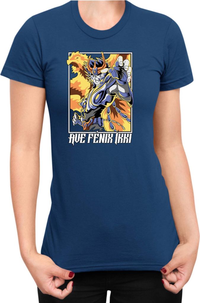 Damen T-Shirt Japan Anime Manga Saint Anime Seiya Ave Phenix Ikki, Lady S / Dunkelblau