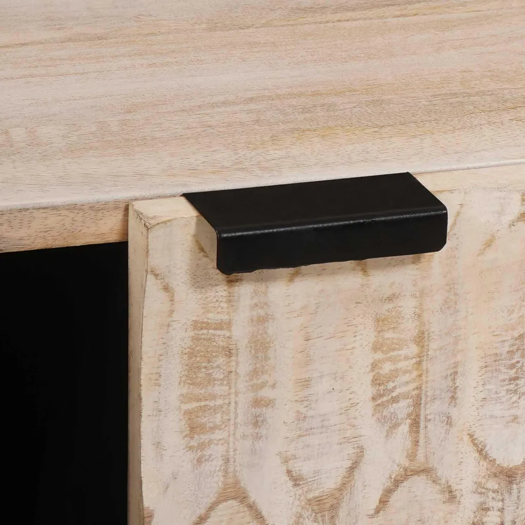 Tavolino da Salotto 110x55x40 cm Legno Massello di Mango Grezzo