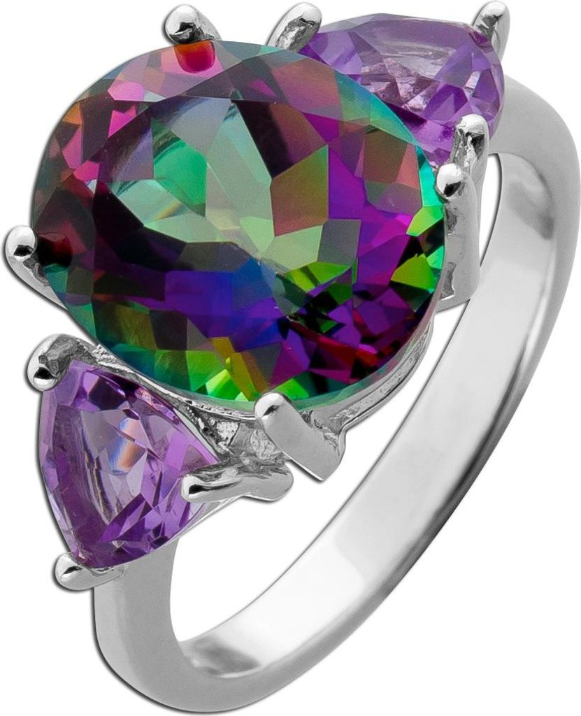 Amethyst Ring Silber 925 Mystic Topas Natur Edelsteine 20