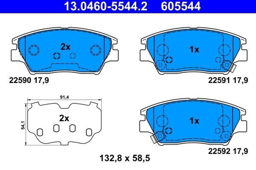ATE Bremsbeläge Satz Vorne für SSANGYONG Tivoli SUV 13.0460-5544.2