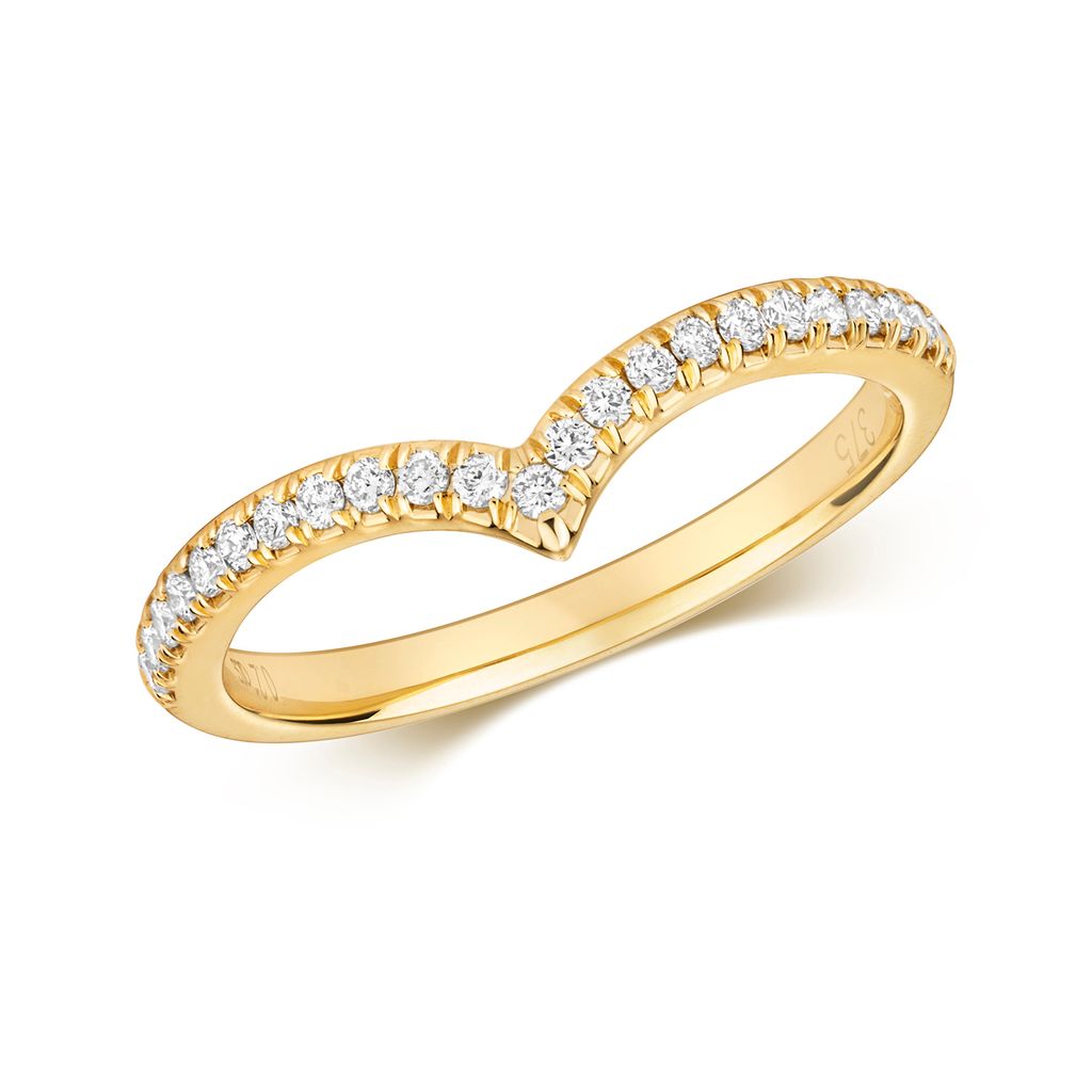 Funkelndes Feuer 9 Karat (375) Gold Damen - Diamant Wünschelrute Ring Brillant-Schliff 0.21 Karat GH - SI3-I1, 57 (18.1); TRS34787RSP