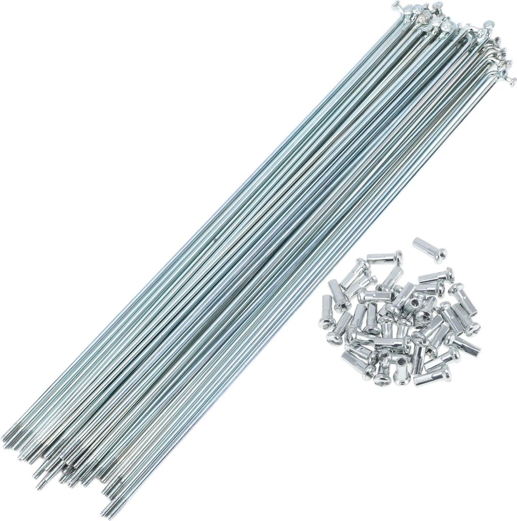 36 Set 13G Fahrradspeichen 231mm Fahrradrad Speichen Verzinkter Kohlenstoffstahl Silberton