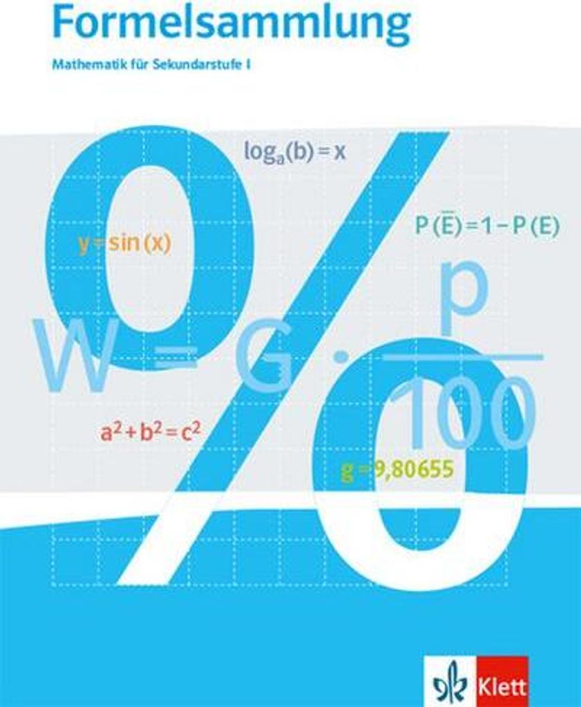 A graphic design featuring mathematical formulas and symbols on a blue and white background.