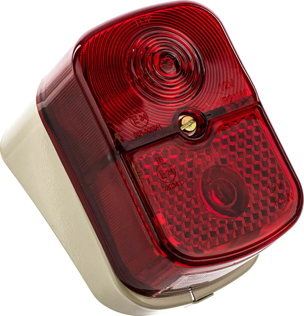Feu arrière Angular rouge Simson SR4-4 Hawk avec cabochon renforcé 6V - 8