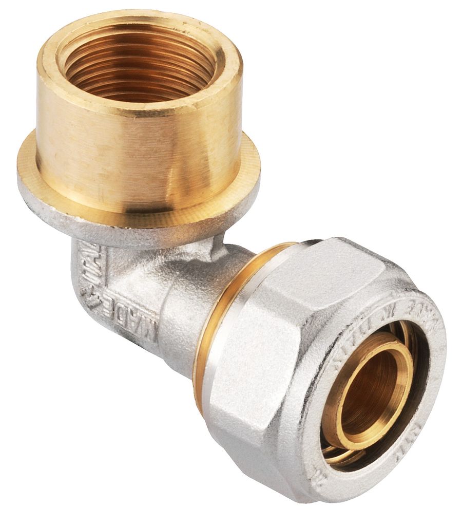 Cornat Winkel 90° ø 20 mm 1/2 IG Messing vernickelt, ø 20 mm, 1/2 IG