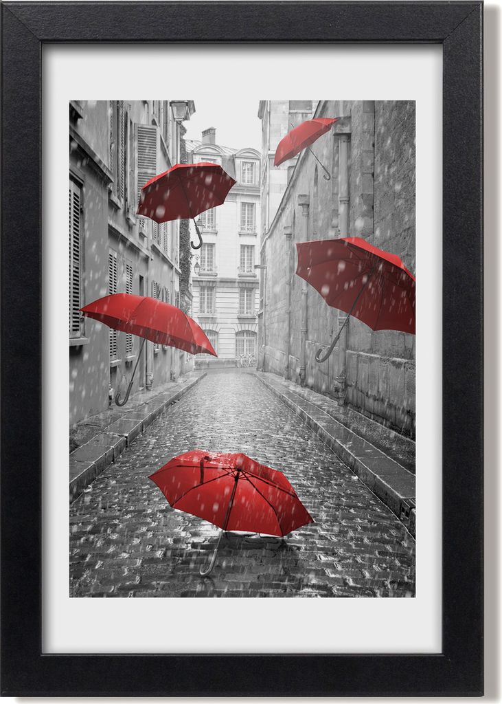 Bild 20x30 MDF-Rahmen, Wandkunst Sonnenschirm Frankreich