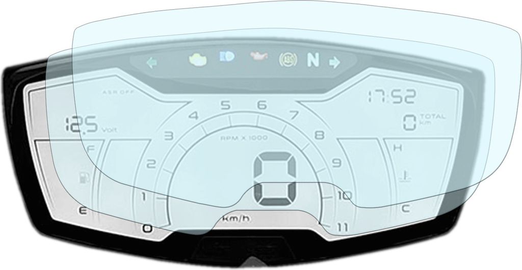 Tachoschutzfolie Displayschutzfolie passend für Aprilia RS 125 Tuono 125 2021+ 9H Nano Glas Technologie