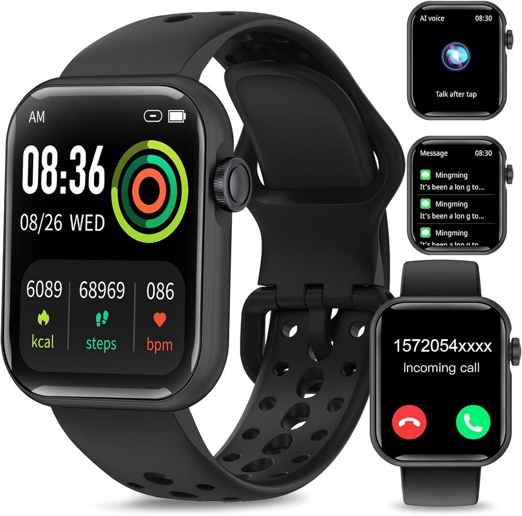 Efolen Smartwatch Herren Damen mit Telefonfunktion 1.83" HD Touchscreen Fitness Uhr mit SpO2, Herzfrequenz, Schlaf- & Sporttracking