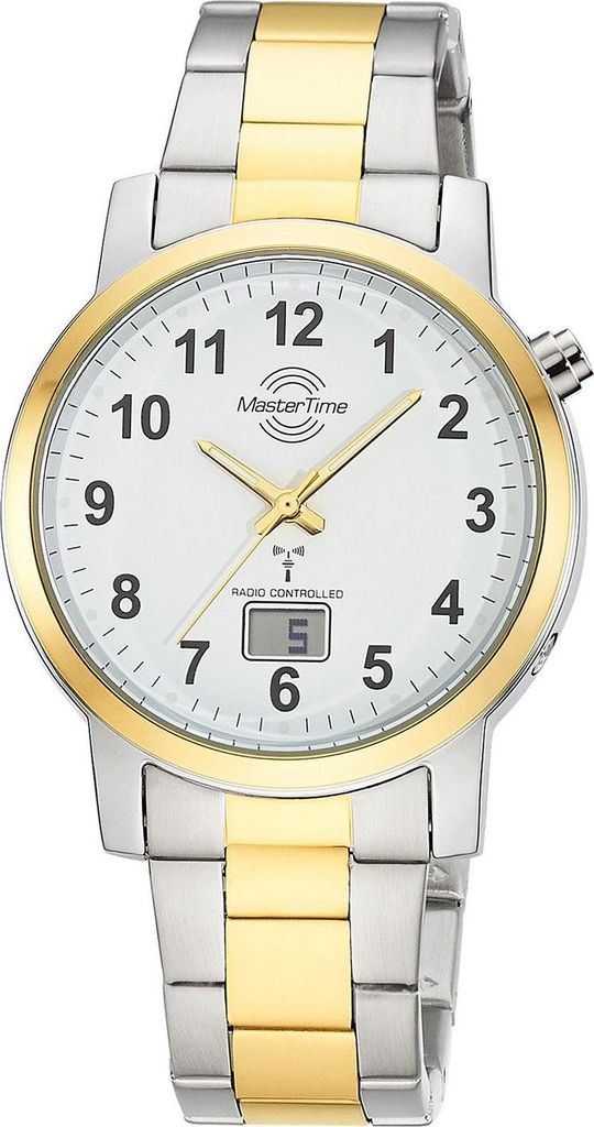 Master Time Herren Funkuhr Bicolor Edelstahl Quarz mit Datum MTGA-10956-12M