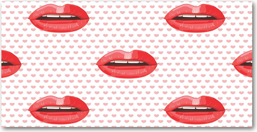 Tulup Leinwandbild -100x50 cm - Wandkunst - Drucke auf Leinwand - Leinwanddruck - Sonstige - Rot - Rote Lippen