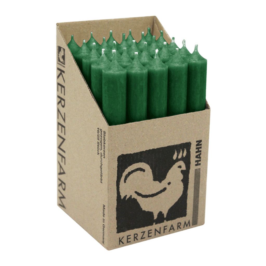 Stabkerzen aus Paraffin, 180/22 mm, Dunkelgrün, KERZENFARM Produktbild 3