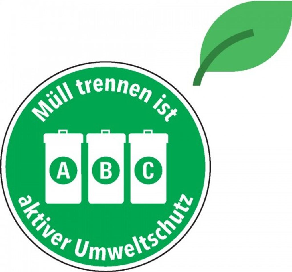 Dreifke Aufkleber | Hinweisschild Müll trennen ist aktiver Umweltschutz, KRO...