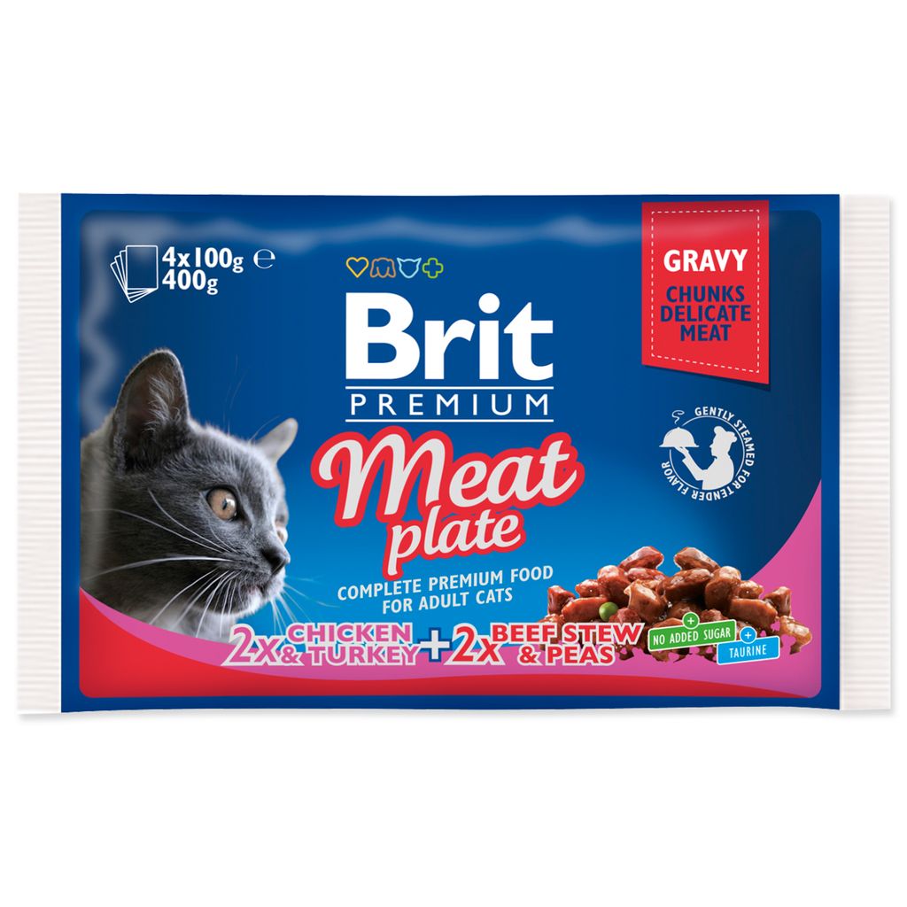 Brit Cat Pouches FLEISCHPLATTE 400g 4x100g Produktbild 