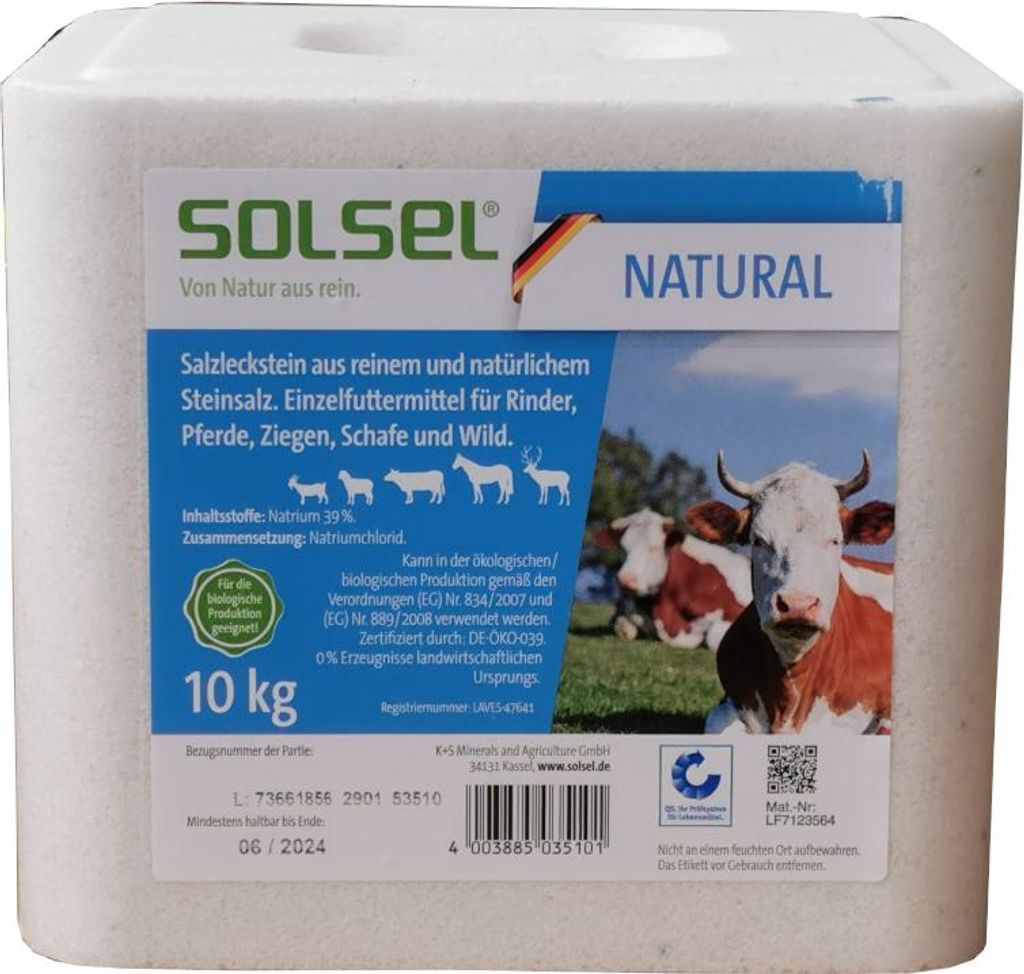 Solsel Natural 10kg Mineralstein ohne Kupfer Salzleckstein Produktbild 