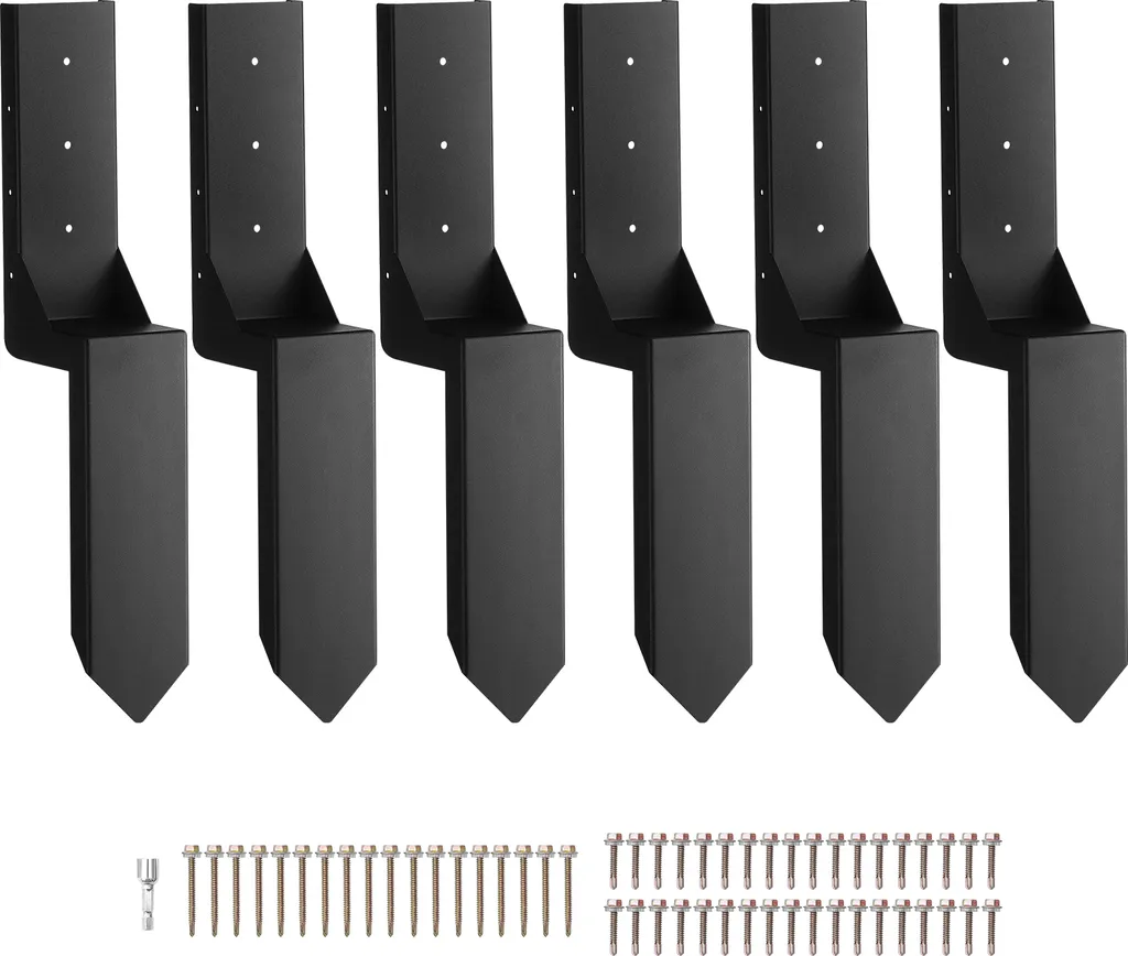 Ancrage de Poteau de Clôture en Acier Noir Réparateur de Base 8,9x8,9cm