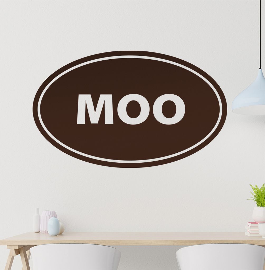 MOO Wandtattoo in 6 Größen - Wandaufkleber Wall Sticker - Dekoration, Küche, Wohnzimmer, Schlafzimmer, Badezimmer