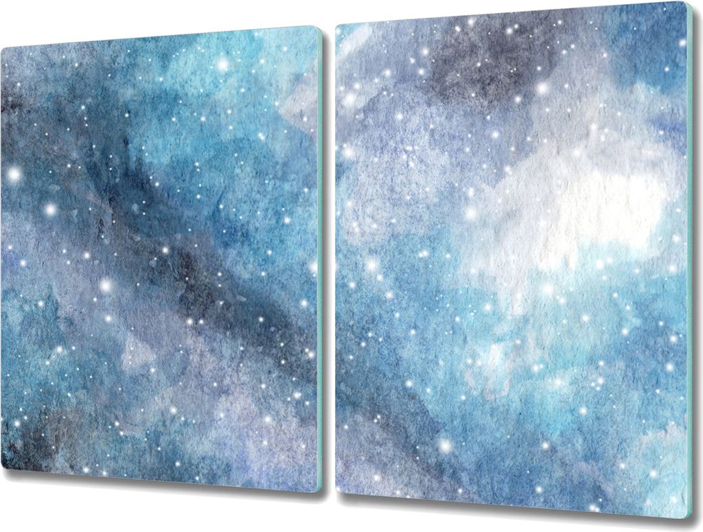 Coloray Hackbrett Herdabdeckplatte 2x40x52 cm Küchenbrett Kochplattenabdeckung Schneidebrett - Der Nachthimmel Galaxie Stern