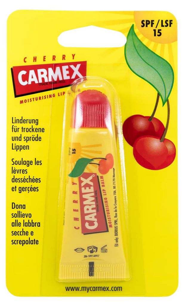 Carmex Cherry Feuchtigkeitsspendender Lippenbalsam mit Produktbild 