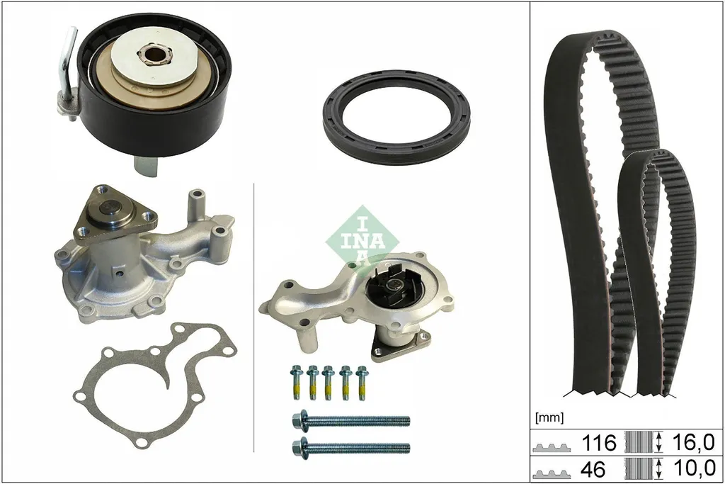 Kit courroie de distribution INA 530 0958 30 avec pompe à eau Ford Focus