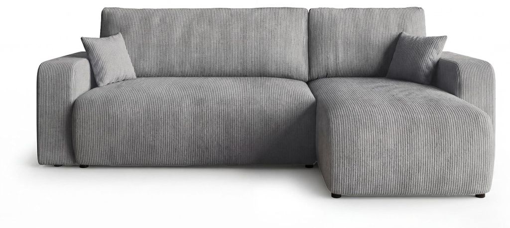 CORNERO Ecksofa mit schlaffunktion PARIS rechts grau Cord Produktbild 