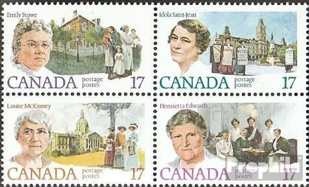 Briefmarken Kanada 1981 Mi 790-793 Viererblock (kompl.Ausg.) postfrisch Frauenrechtlerinnen