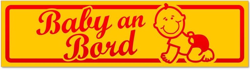 Kiwistar - Autoaufkleber - Rot - 20 x 5,3 cm - Baby an Bord mit Baby invertiert - Hinweis Aufkleber Sticker für Auto, Kfz, Fahrrad, PKW, LKW