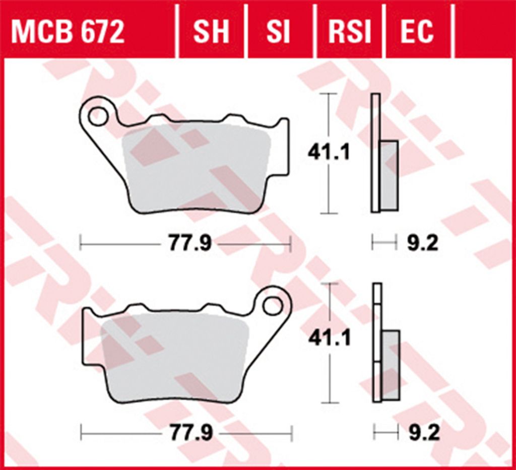 TRW Bremsbelagsatz EC MCB672EC Pegaso 650 VD BX449 Cross  Produktbild 
