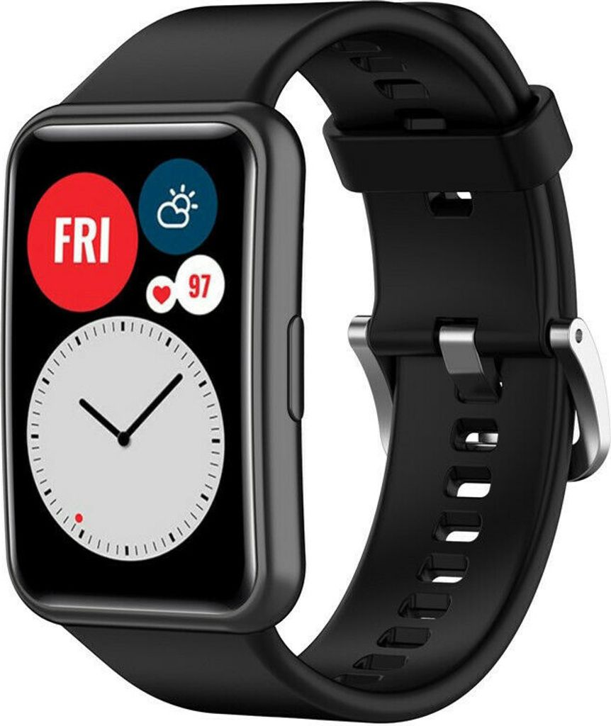 Strap-it Huawei Watch Fit New Silikonarmband (Schwarz)