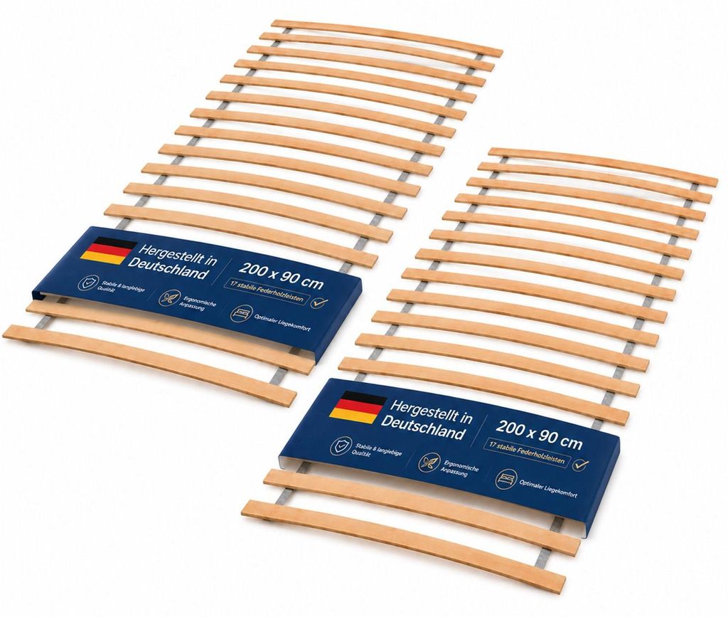 2x BURI Home Rollrost 90x200 cm – Lattenrost Holz Rollrost Produktbild 