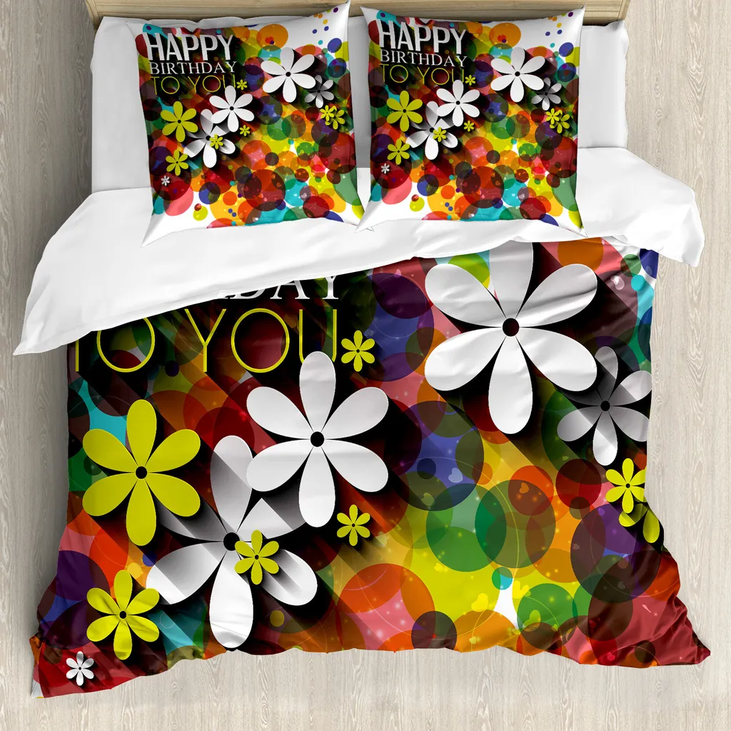 Set Letto ABAKUHAUS Antiacaro 155x220 cm - Margherite Multicolore