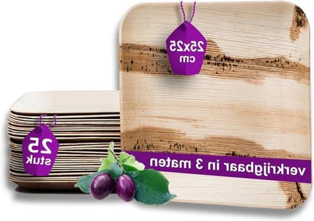 Zéro Déchet : 25 Assiettes Jetables Compostables en Palmier 25 cm